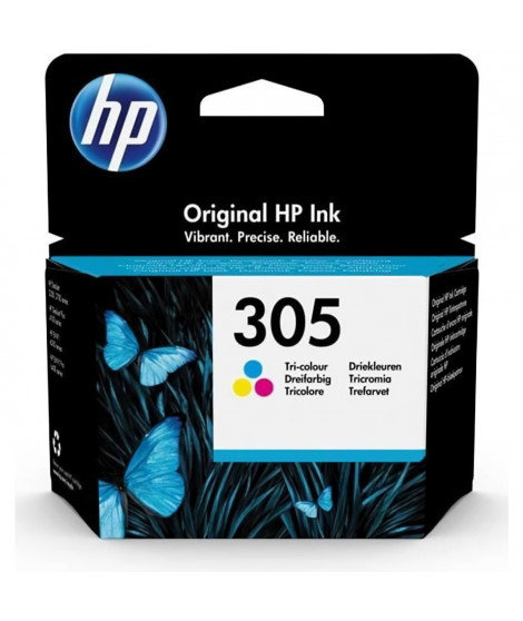 Cartouche d'encre HP 305 authentique tricolore (3YM60AE) pour HP DeskJet 2300/2710/2720/Plus4100, HP Envy 6000/Pro 6400