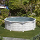 GRE - Piscine ronde acier Ø4,80m x H: 1,32m  - Imitation bois Nordique Filtration a sable