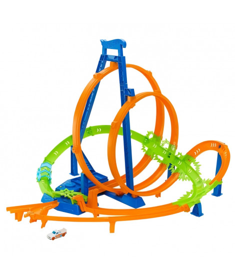 Circuit voiture - HOT WHEELS - Coffret Looping multi crash - 5 zones de carambolage - propulseur motorisé