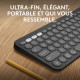 LOGITECH - Clavier sans fil - Pebble Keys 2 K380s - Bluetooth - Bouton Easy-Switch - Graphite - (920-011803)