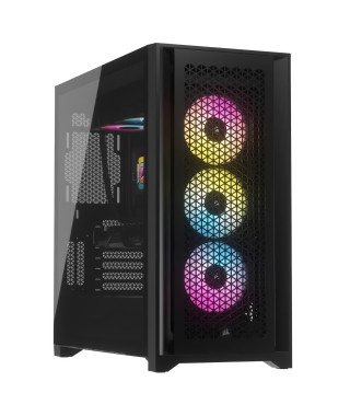 Boitier PC - CORSAIR - iCUE 5000D RGB Airflow - Moyen-tour - 3 ventilateurs AF120 RGB ELITE - Noir