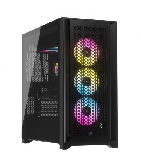 Boitier PC - CORSAIR - iCUE 5000D RGB Airflow - Moyen-tour - 3 ventilateurs AF120 RGB ELITE - Noir
