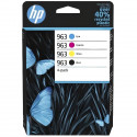 HP 963 Pack de 4 cartouches d'encre noire, cyan, jaune et magenta authentiques (6ZC70AE) pour HP OfficeJet Pro 9010 / 9020 se…