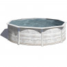 GRE - Piscine ronde acier Ø3,70m x H: 1,22m -  Imitation bois Nordique Filtration a sable