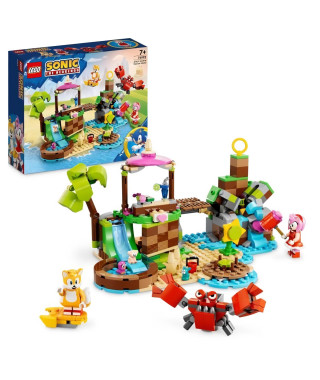 LEGO Sonic the Hedgehog 76992 L'île de Sauvetage des Animaux d'Amy, Jouet avec 6 Figurines, pour Enfants