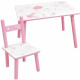 FUN HOUSE - Table licorne h 41,5 cm x l 61 cm x p 42 cm avec une chaise h 49,5 cm x l 31 cm x p 31,5 cm pour enfant