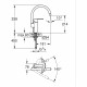 Robinet de cuisine - Chromé - Bec Haut - GROHE Wave Cosmopolitain - 32449001