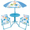 Fun house ma petite carapace salon de jardin tortues pour enfant avec une table, deux chaises et un parasol