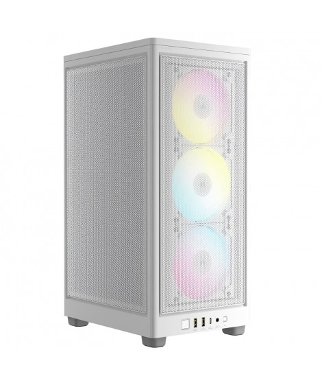 Boitier PC - CORSAIR - iCUE 2000D RGB Airflow - Mini ITX - 3 ventilateurs AF120 RGB SLIM inclus - Blanc - (CC-9011247-WW)