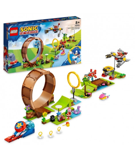 LEGO Sonic the Hedgehog 76994 Sonic et le Défi du Looping de Green Hill Zone, Jouet pour Enfants avec 9 Personnages