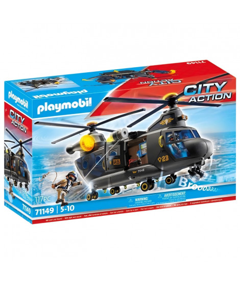 PLAYMOBIL 71149 Hélicoptere de transport des forces spéciales- - Les policiers - City Action- Unité d'élite