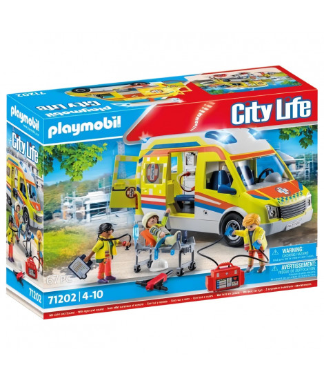 PLAYMOBIL - 71202 - City Action Les Secouristes - Ambulance avec effets lumineux et sonore