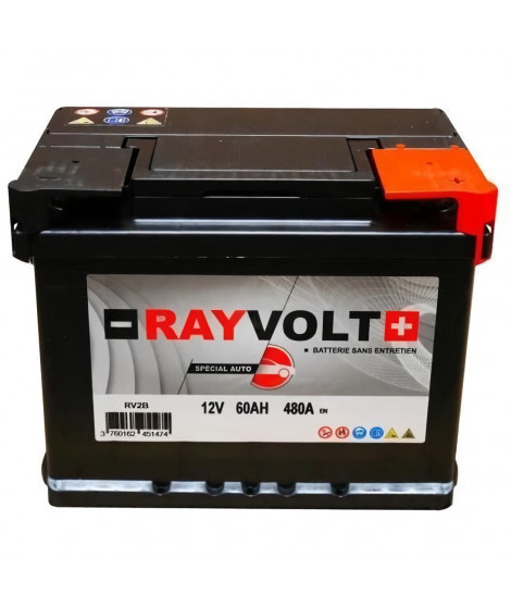 Batterie auto RAYVOLT RV2B 60AH 480A