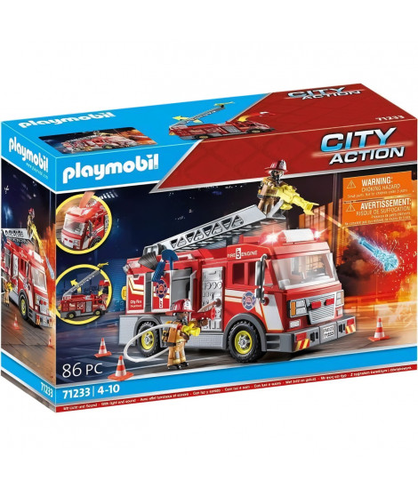 PLAYMOBIL - 71233 - City Action - Camion de pompiers avec grande échelle