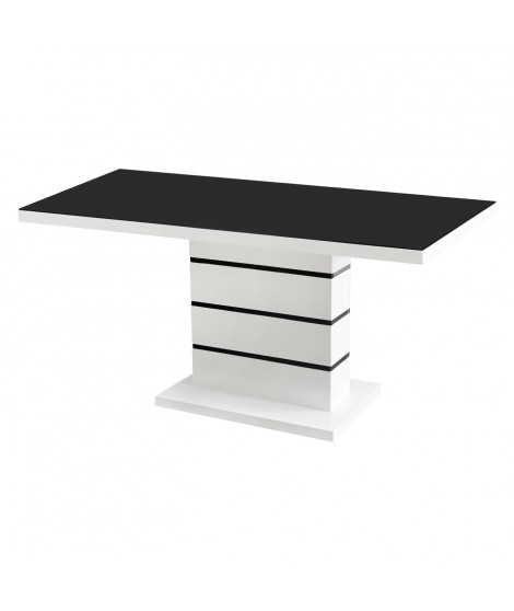 Table de séjour rectangle LINES - Plateau en verre - L 150 x P 90 x H 76 cm