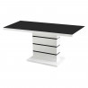 Table de séjour rectangle LINES - Plateau en verre - L 150 x P 90 x H 76 cm