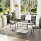 Table de séjour rectangle LINES - Plateau en verre - L 150 x P 90 x H 76 cm