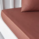 Drap housse TODAY Essential - 90 x 190 cm - 1 personne - 100% Coton uni - Terracotta