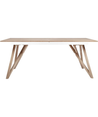 Table a manger extensible - plateau placage frene-  Scandinave - SAWYER  L180 / 220 x P 90 x H 75