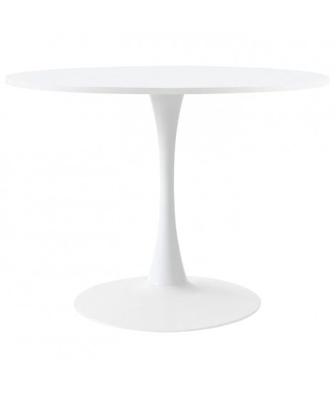 Table ronde TULIPA - MDF laqué blanc - Diam 100 cm