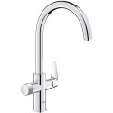 Robinet filtrant de cuisine - Chromé - Filtration de l'eau - Bec haut en C - Rotation 150° - GROHE Blue Pure StartCurve - 305…