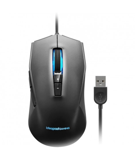 LENOVO Souris Gaming USB - Ideapad Gaming M100 RGB - 1600 DPI - Boutons tranche gauche / Changement de DPI