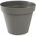 EDA Pot de fleur rond Toscane - Ø 30 x H 26 cm - 10 L - Taupe