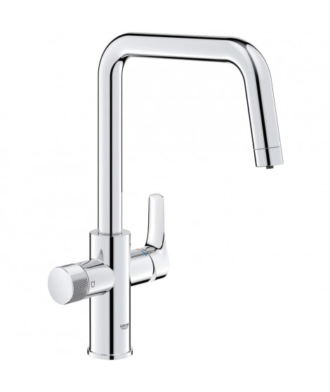 Robinet filtrant de cuisine - Chromé - Filtration de l'eau - Bec haut en U - Rotation 150° - GROHE Blue Pure Start - 30595000