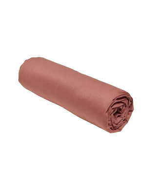 Drap housse TODAY Essential - 140 x 190 cm - 2 personnes - 100% Coton uni - Terracotta