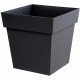 EDA Pot de fleur carré Toscane - 39 x 39 x H 39 cm - 38 L - Gris anthracite