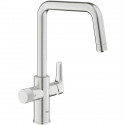 Robinet filtrant de cuisine - Supersteel - Filtration de l'eau - Bec haut en U - Rotation 150° - GROHE Blue Pure Start - 3059…