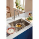 Robinet filtrant de cuisine - Supersteel - Filtration de l'eau - Bec haut en U - Rotation 150° - GROHE Blue Pure Start - 3059…