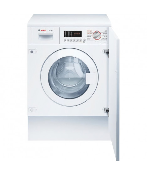 Lave-linge séchant tout intégrable BOSCH WKD28543FR SER6 - 7 kg / 4 kg - Induction - L60cm - 1355 trs/min - Blanc