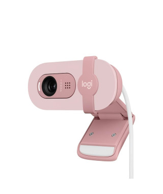 Webcam - Full HD 1080p - LOGITECH - Brio 100 - Microphone intégré - Rose - (960-001623)