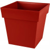 EDA Pot de fleur carré Toscane - 39 x 39 x H 39 cm - 38 L - Rouge rubis