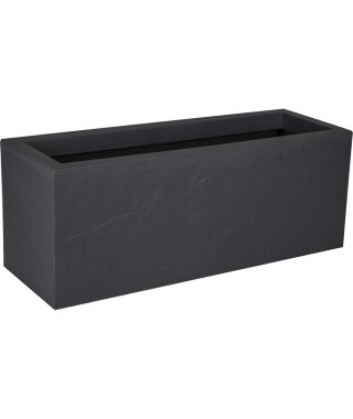 EDA Jardiniere Volcania'Up 57 L - Décor Imitation Pierre - 79,5 x 29,5 x 29,5 cm - Gris anthracite