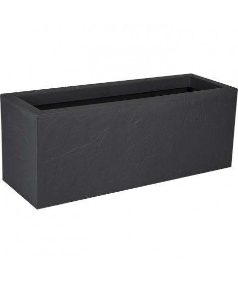 EDA Jardiniere Volcania'Up 57 L - Décor Imitation Pierre - 79,5 x 29,5 x 29,5 cm - Gris anthracite