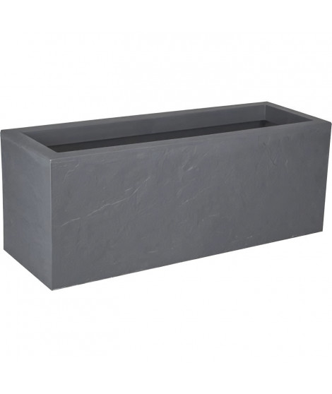 EDA Jardiniere Volcania'Up 57 L - Décor Imitation Pierre - 79,5 x 29,5 x 29,5 cm - Gris galet