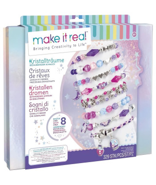 Make It Real - Coffret Bijoux Cristaux De Reve Envoutants - Fabrication de bijoux enfants - Des 8 ans - Lansay