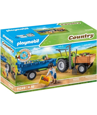 PLAYMOBIL - 71249 - Country La Ferme - Tracteur avec remorque