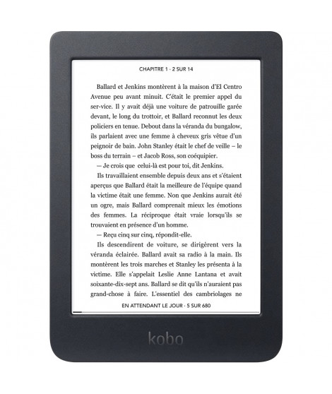 KOBO Nia Liseuse 6 - Stockage 8Go - Ecran tactile anti-reflet - ComfortLight ajustable pour lecture de nuit