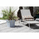 EDA Pot de Fleur Carré TOSCANE 39 cm - 38 L - 39 x 39 x H 39 cm - Gris béton
