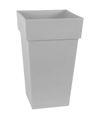 EDA Pot de Fleur Carré Haut TOSCANE - 62 L - 39 x 39 x H 65 cm - Gris béton