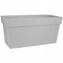 EDA Muret avec roulettes Pot de TOSCANE - 79 x 35 x H 39 cm - 74 L - Gris béton