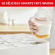 SEB Yaourtiere 12pots 140 ml, Yaourts et desserts maison, 5 programmes automatiques, 100 % sans BPA, Fabriqué en France YY5114FB