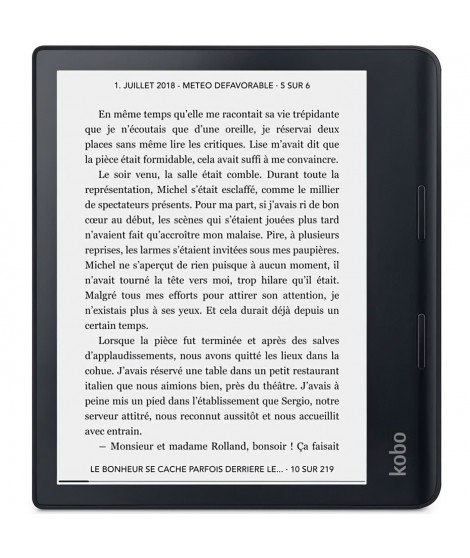 Liseuse KOBO Sage - 8 - 300ppp - Comfortlight PRO - Waterproof - Bluetooth - Dropbox - 32Go