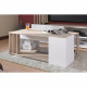 Table basse AUSTRAL - Décor blanc et chene du Japon - L 119 x P 43 x H 68 cm - PARISOT