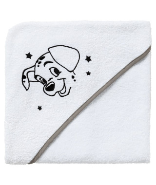 Cape de bain DISNEY 101 DALMATIENS - Des la naissance - Coton - 75 x 75 cm - Blanc