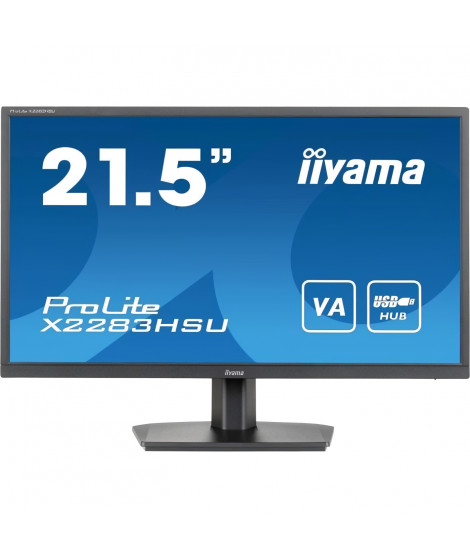 Ecran PC - IIYAMA Prolite X2283HSU-B1 - 21.5 FHD - Dalle VA - 1 ms - 75Hz - HDMI  / DisplayPort / USB - Freesync