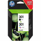 HP 301 Pack de 2 cartouches d'encre noire et trois couleurs authentiques (N9J72AE) pour HP Envy 4505, DeskJet 1050/1512/2548/…